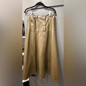 Cinq a sept Veena faux leather skirt in dark olive